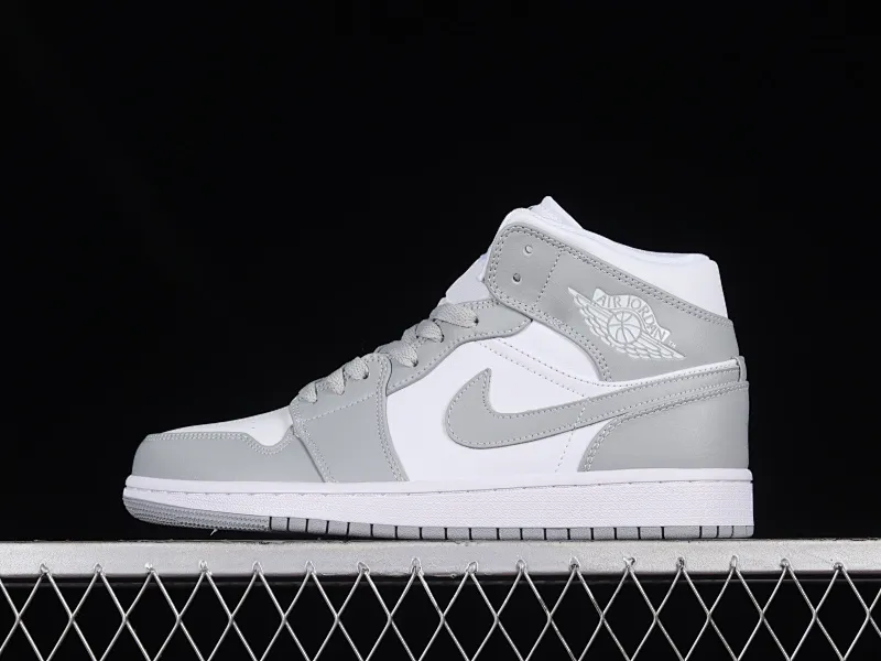 All categories Air Jordan Jordan series basketball shoes Air Jordan 1 Mid Air Jordan 1 Mid "Grey Sail" AJ Joe 1 New White Gray China Basketball Shoes BQ6472-115